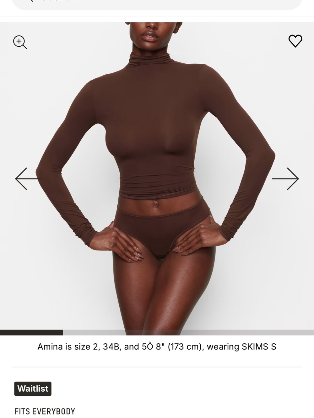 SKIMS Fits everybody Long-Sleeve Turtleneck Top NWT
